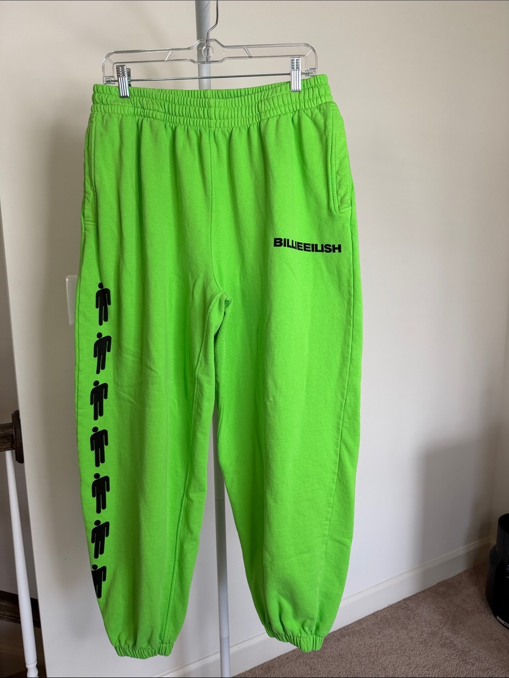 Billie Eilish Neon Green Joggers with Black Graphic